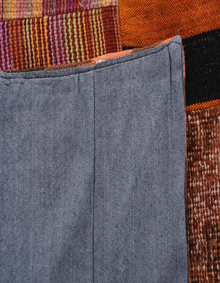 Detail image of  5' 5 x 7' 10  Hand Woven Kilim Patchwork Wool Rug