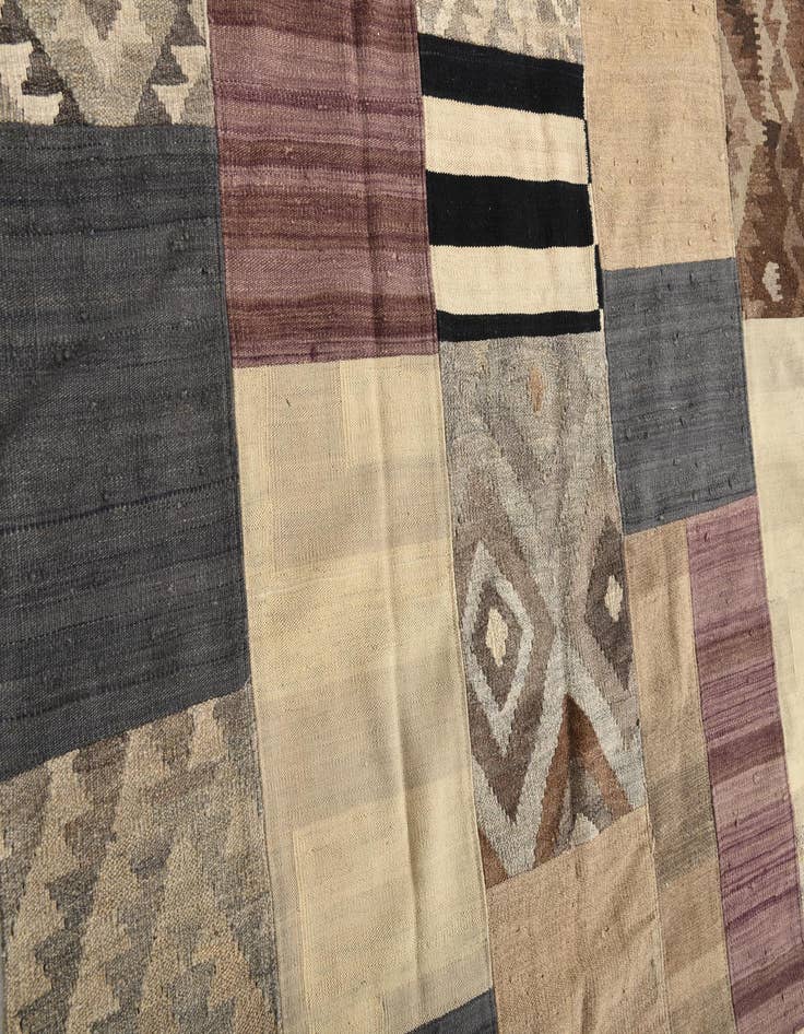 Detail image of  5' 5 x 7' 10  Hand Woven Kilim Patchwork Wool Rug