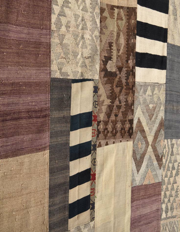 Detail image of  5' 5 x 7' 10  Hand Woven Kilim Patchwork Wool Rug