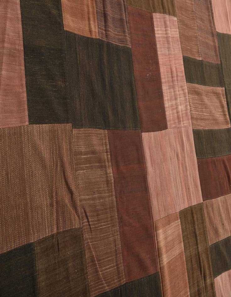 Detail image of  9' 2 x 13' 2  Hand Woven Kilim Patchwork Wool Rug