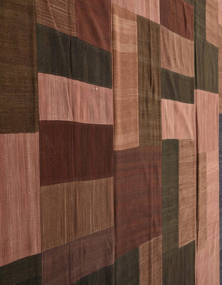 Detail image of  9' 2 x 13' 2  Hand Woven Kilim Patchwork Wool Rug