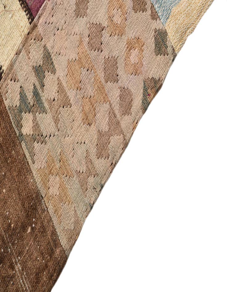 Detail image of  5' 5 x 7' 11  Hand Woven Kilim Patchwork Wool Rug