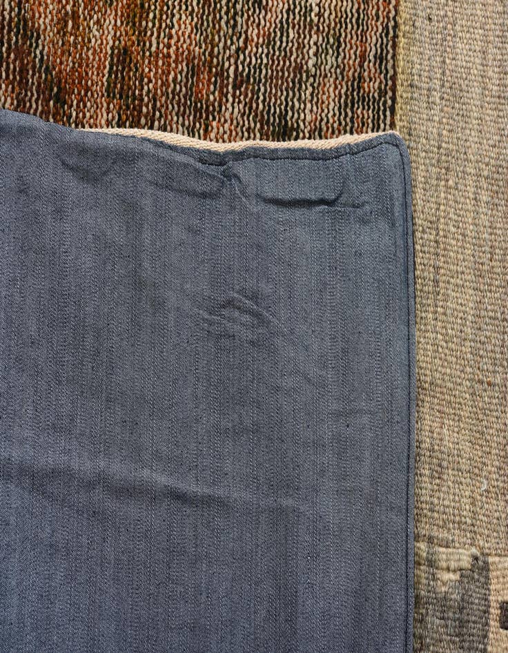 Detail image of  5' 5 x 7' 11  Hand Woven Kilim Patchwork Wool Rug