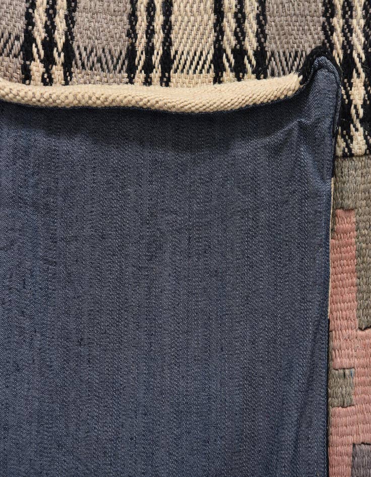 Detail image of  6' 6 x 9' 8  Hand Woven Kilim Patchwork Wool Rug