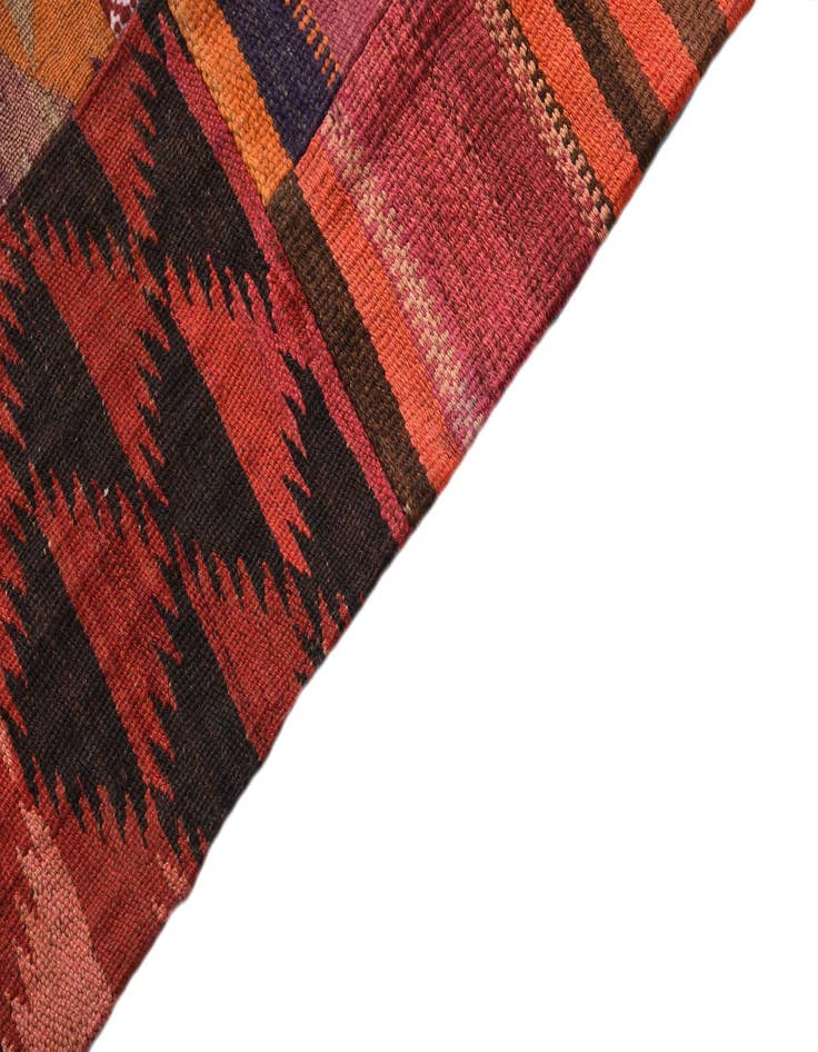Detail image of  4' 10 x 6' 5  Hand Woven Kilim Patchwork Wool Rug