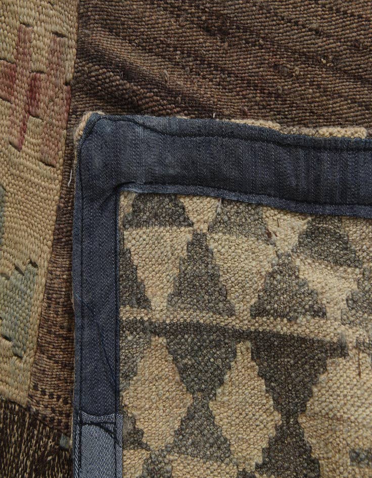 Detail image of  6' x 8'  Hand Woven Kilim Patchwork Wool Rug