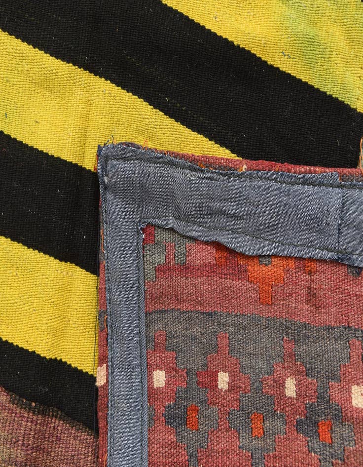 Detail image of  5' 6 x 7' 9  Hand Woven Kilim Patchwork Wool Rug