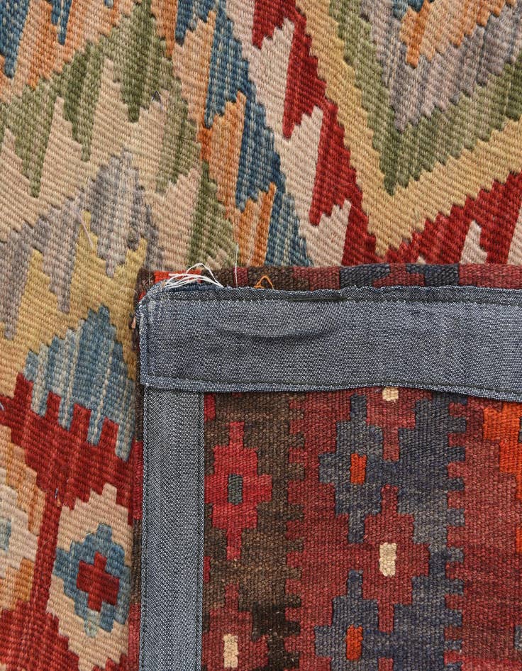 Detail image of  6' 8 x 9' 10  Hand Woven Kilim Patchwork Wool Rug