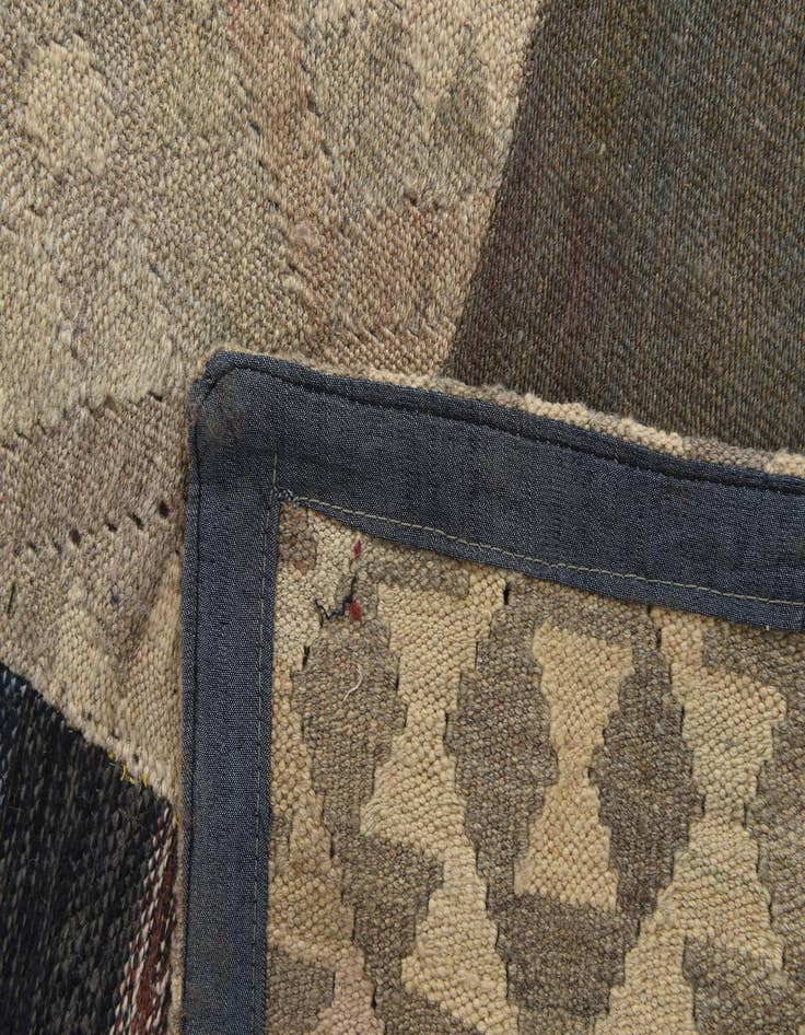 Detail image of  6' 8 x 9' 9  Hand Woven Kilim Patchwork Wool Rug