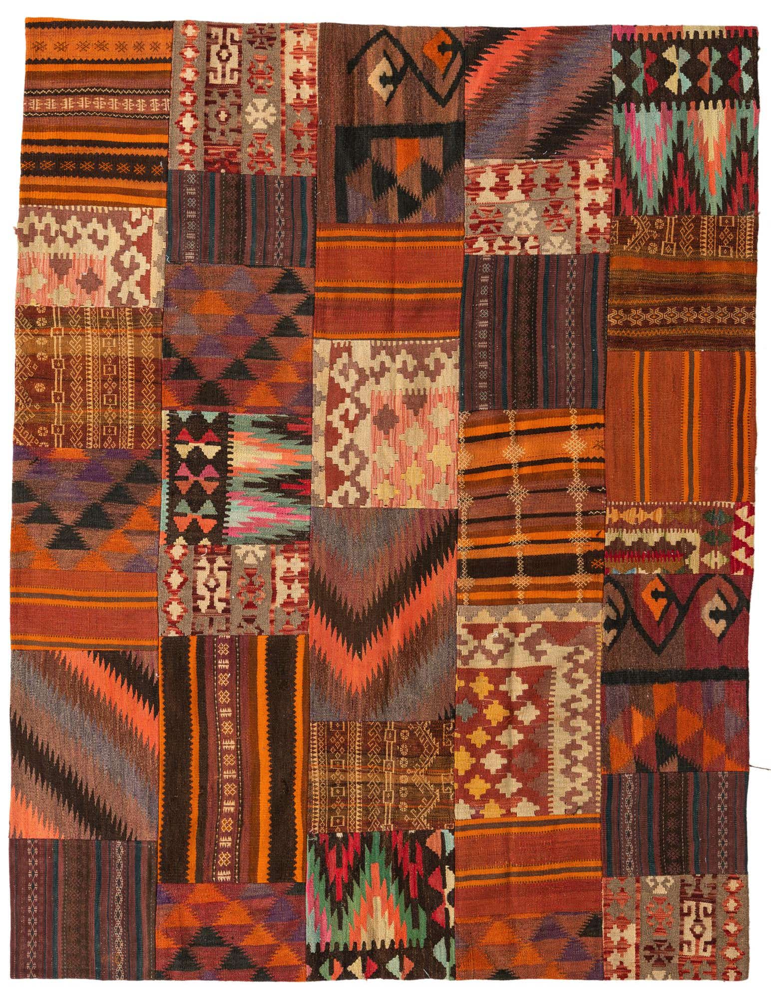 Primary image  5' 10 x 7' 7  Hand Woven Kilim Patchwork Wool Rug