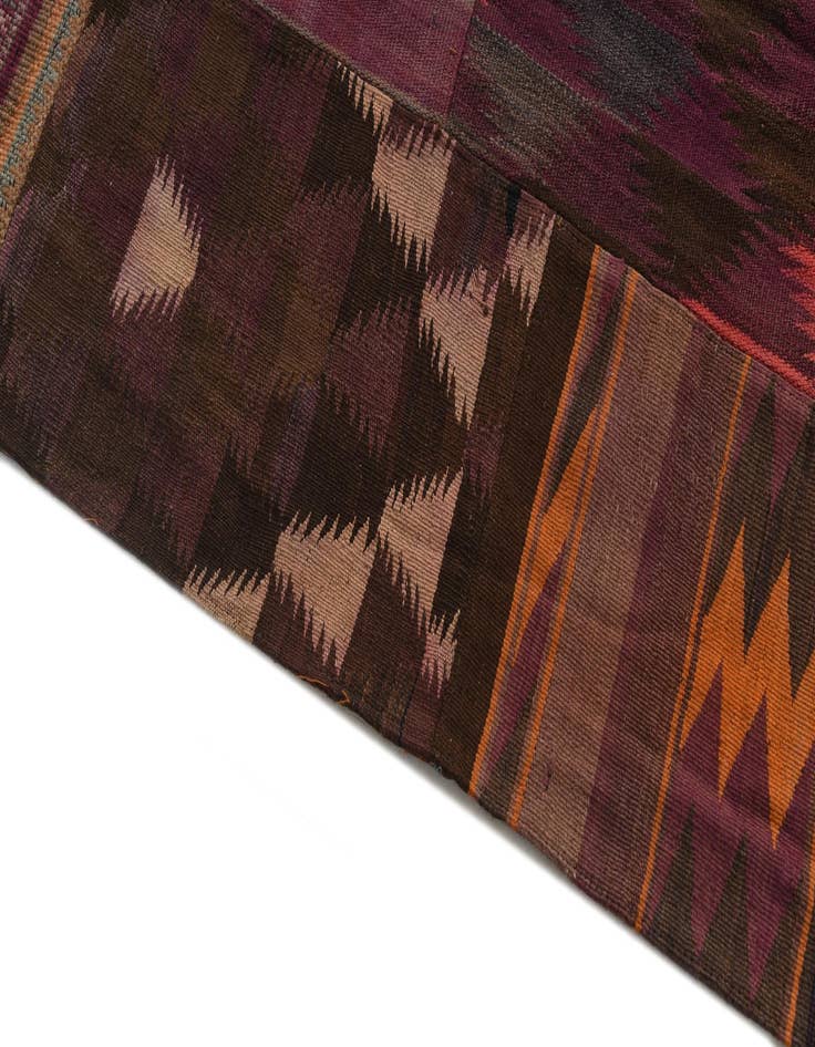 Detail image of  7' x 10' 5  Hand Woven Kilim Patchwork Wool Rug