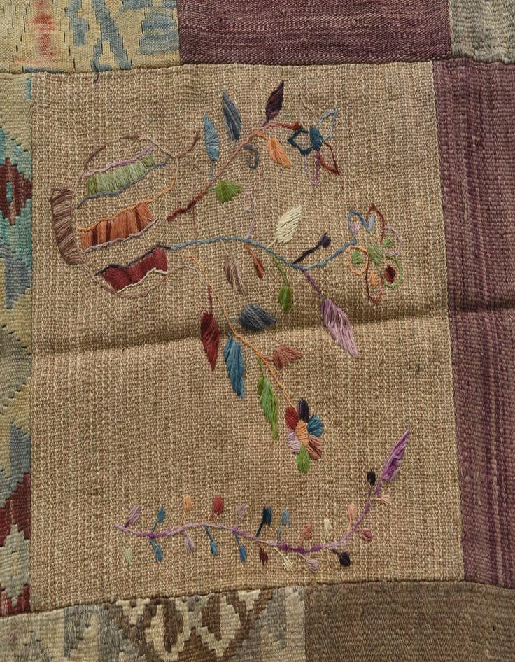 Detail image of  6' x 8' 2  Hand Woven Kilim Patchwork Wool Rug