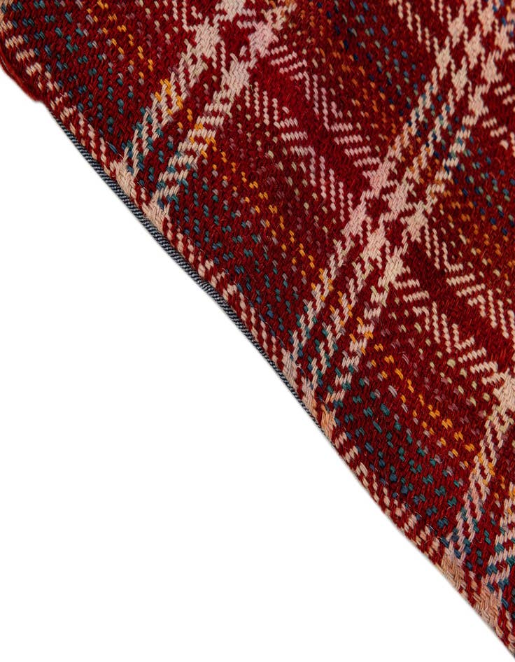 Detail image of  4' 2 x 6'  Hand Woven Kilim Patchwork Wool Rug