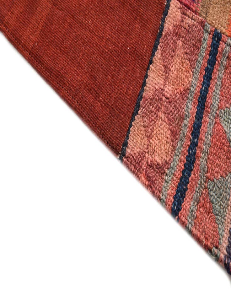 Detail image of  4' x 5' 11  Hand Woven Kilim Patchwork Wool Rug