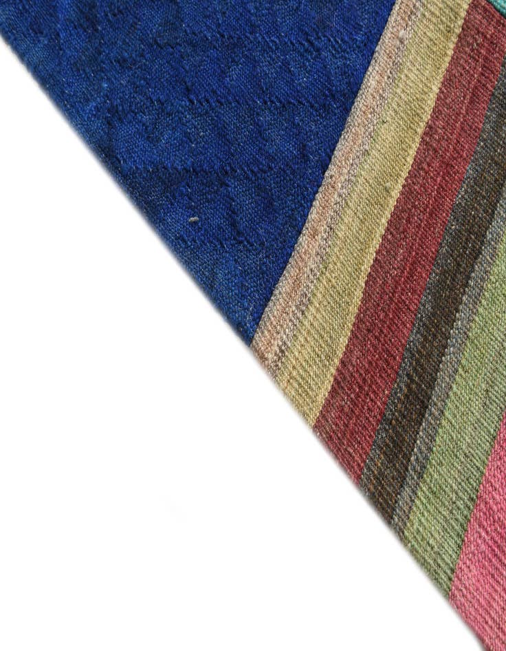 Detail image of  6' 9 x 10'  Hand Woven Kilim Patchwork Wool Rug