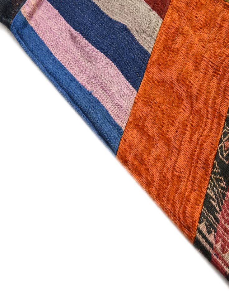Detail image of  6' 8 x 9' 11  Hand Woven Kilim Patchwork Wool Rug
