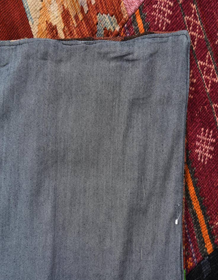 Detail image of  6' 8 x 9' 11  Hand Woven Kilim Patchwork Wool Rug