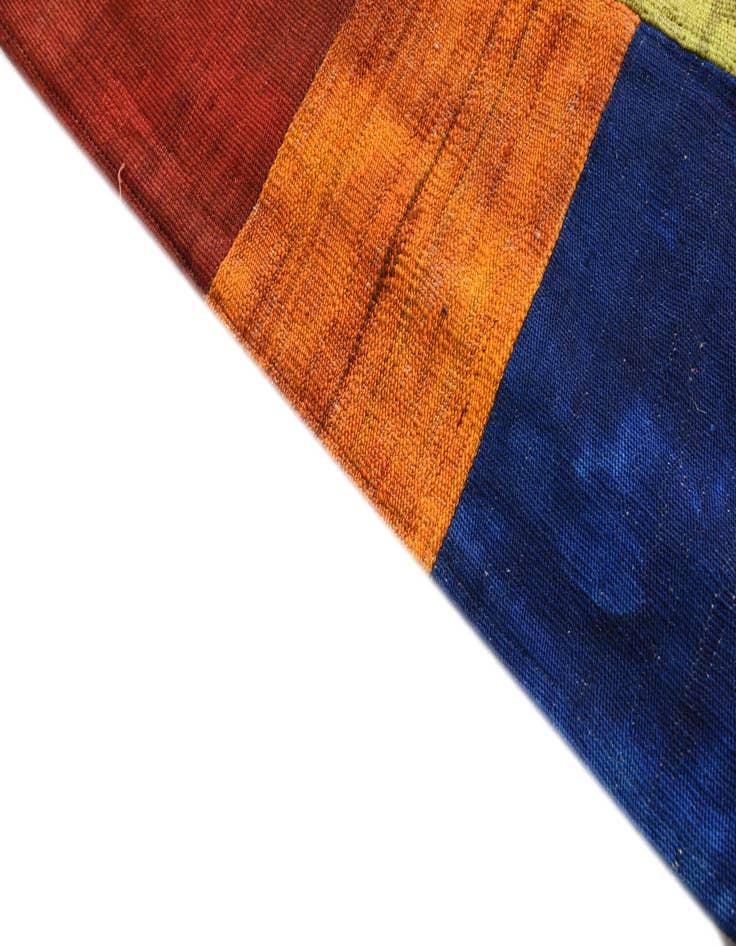 Detail image of  6' 8 x 9' 8  Hand Woven Kilim Patchwork Wool Rug