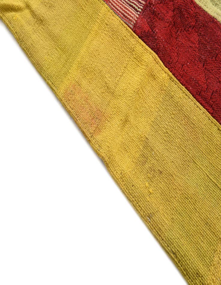 Detail image of  5' 8 x 8' 2  Hand Woven Kilim Patchwork Wool Rug