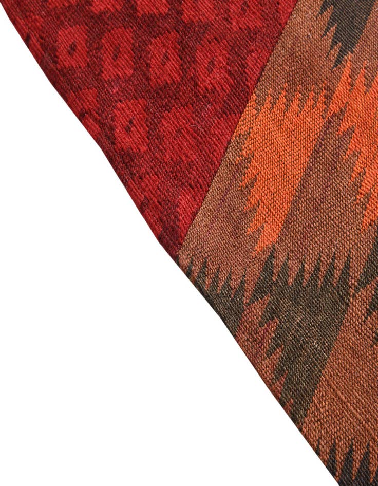 Detail image of  5' 9 x 8'  Hand Woven Kilim Patchwork Wool Rug