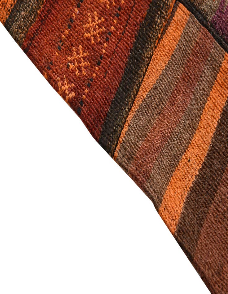 Detail image of  4' x 5' 10  Hand Woven Kilim Patchwork Wool Rug