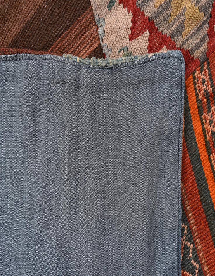 Detail image of  4' x 6'  Hand Woven Kilim Patchwork Wool Rug