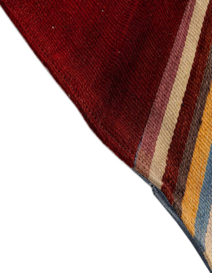 Detail image of  4' 2 x 6'  Hand Woven Kilim Patchwork Wool Rug