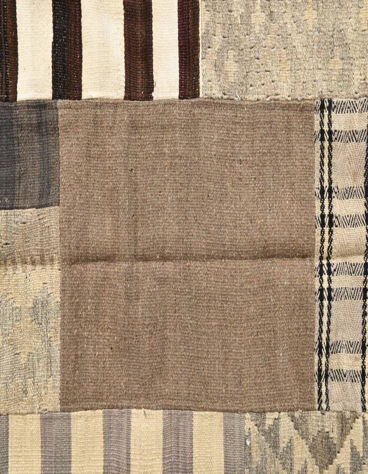 Detail image of  5' 5 x 7' 10  Hand Woven Kilim Patchwork Wool Rug