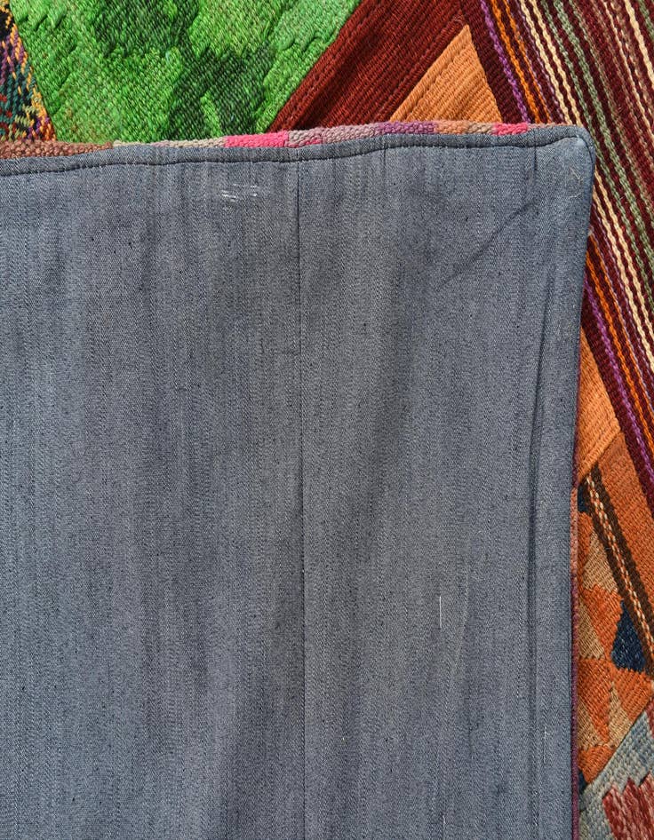 Detail image of  5' 5 x 7' 9  Hand Woven Kilim Patchwork Wool Rug