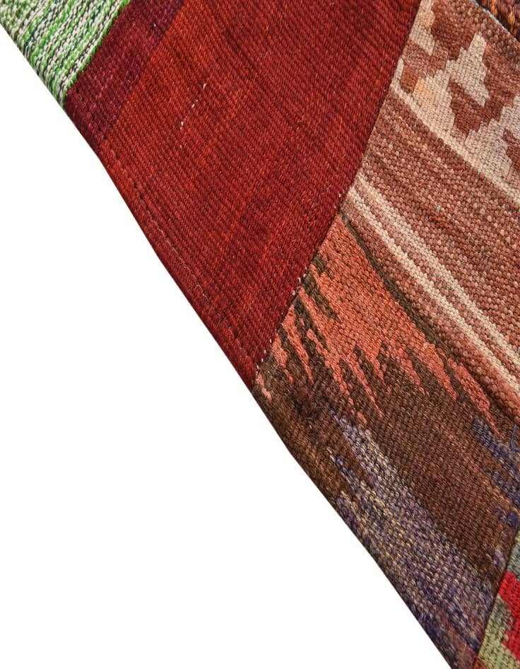 Detail image of  4' x 6'  Hand Woven Kilim Patchwork Wool Rug