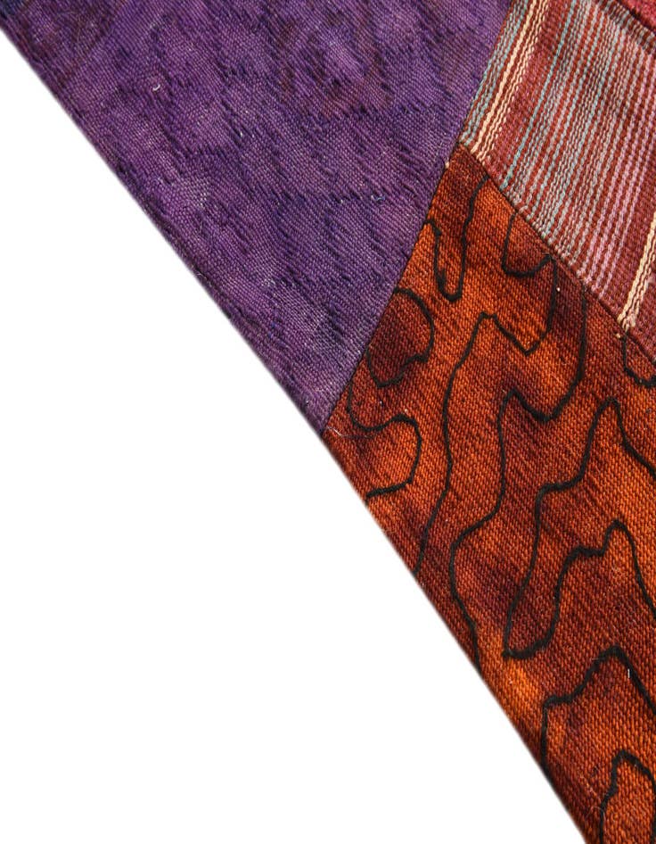 Detail image of  6' 7 x 10'  Hand Woven Kilim Patchwork Wool Rug