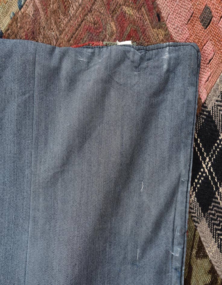 Detail image of  5' 5 x 8'  Hand Woven Kilim Patchwork Wool Rug