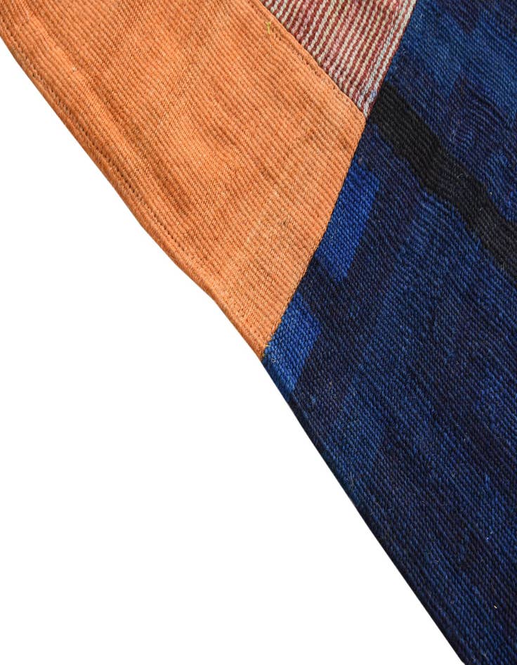 Detail image of  5' 7 x 8'  Hand Woven Kilim Patchwork Wool Rug