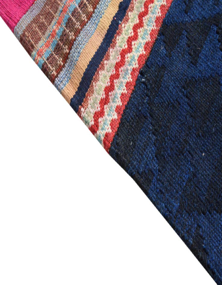 Detail image of  5' 6 x 7' 7  Hand Woven Kilim Patchwork Wool Rug
