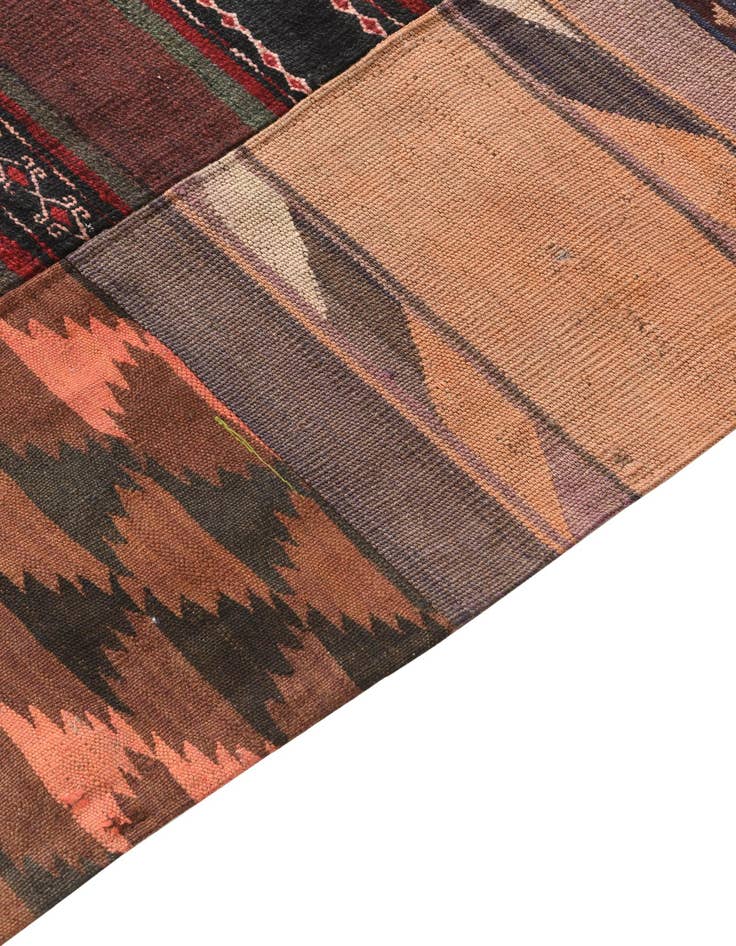 Detail image of  4' 10 x 6' 6  Hand Woven Kilim Patchwork Wool Rug