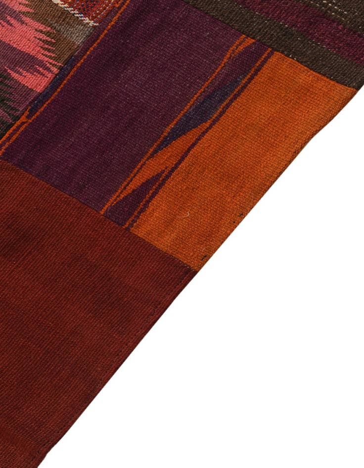 Detail image of  5' 1 x 6' 8  Hand Woven Kilim Patchwork Wool Rug