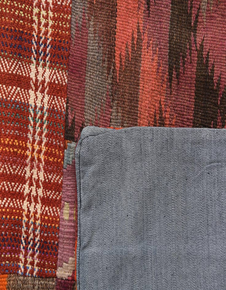 Detail image of  5' 1 x 6' 8  Hand Woven Kilim Patchwork Wool Rug