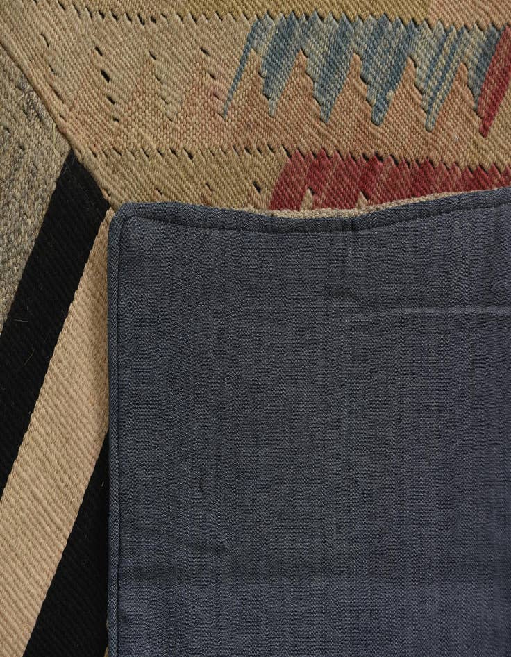 Detail image of  5' 6 x 8'  Hand Woven Kilim Patchwork Wool Rug