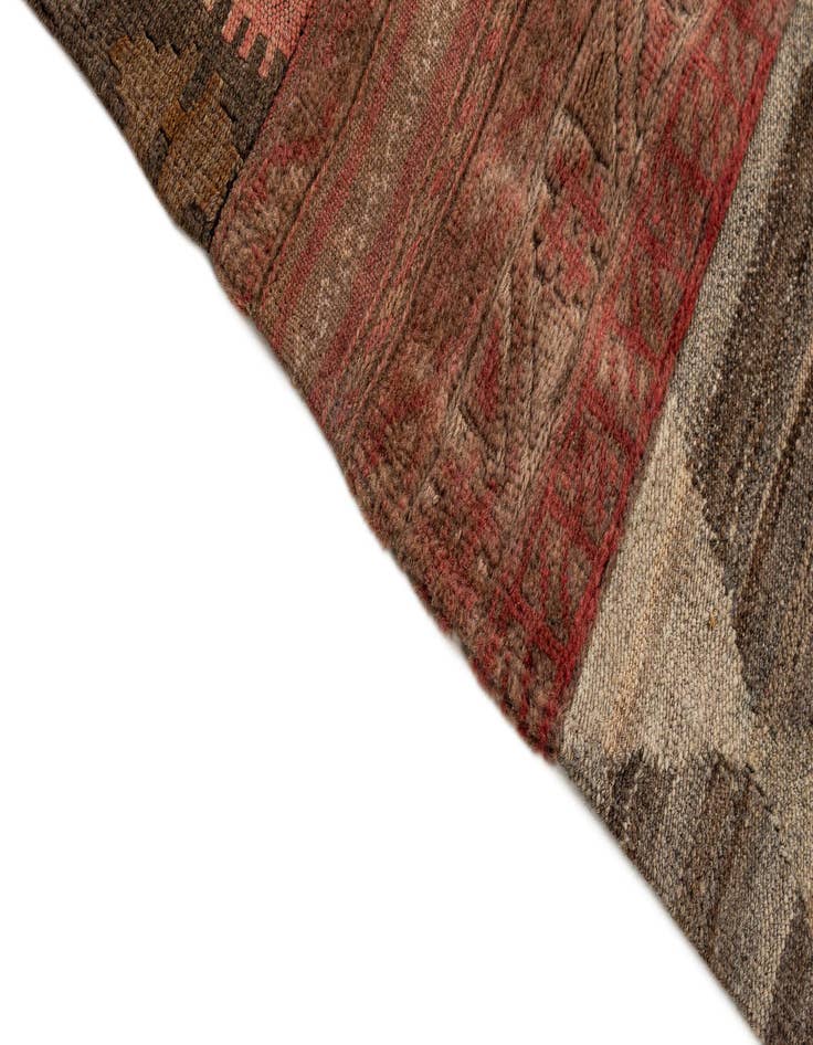 Detail image of  7' 2 x 10'  Hand Woven Kilim Patchwork Wool Rug