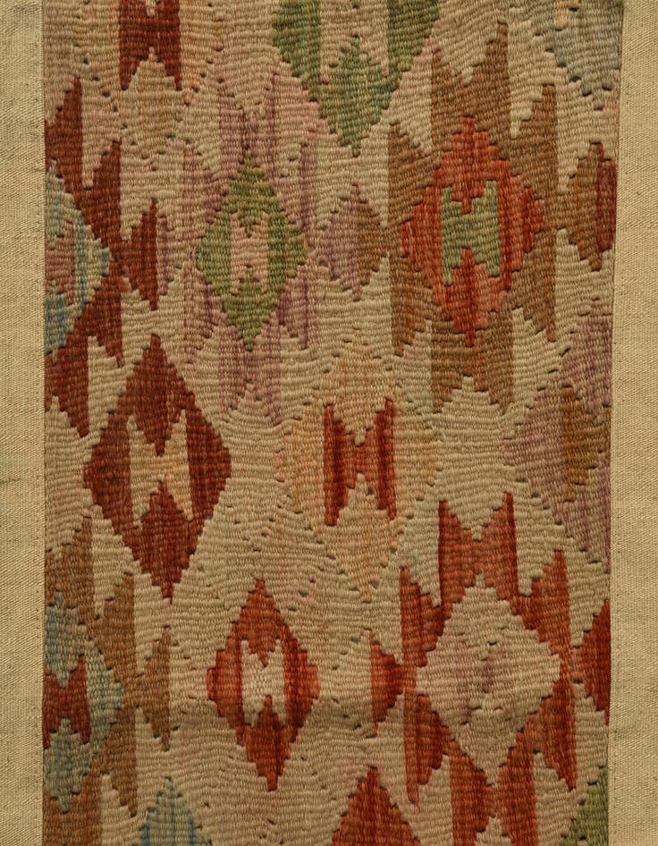 Detail image of  7' 1 x 9' 10  Hand Woven Kilim Patchwork Wool Rug