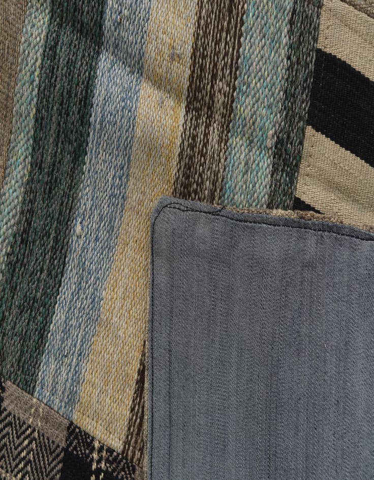 Detail image of  6' 5 x 10'  Hand Woven Kilim Patchwork Wool Rug