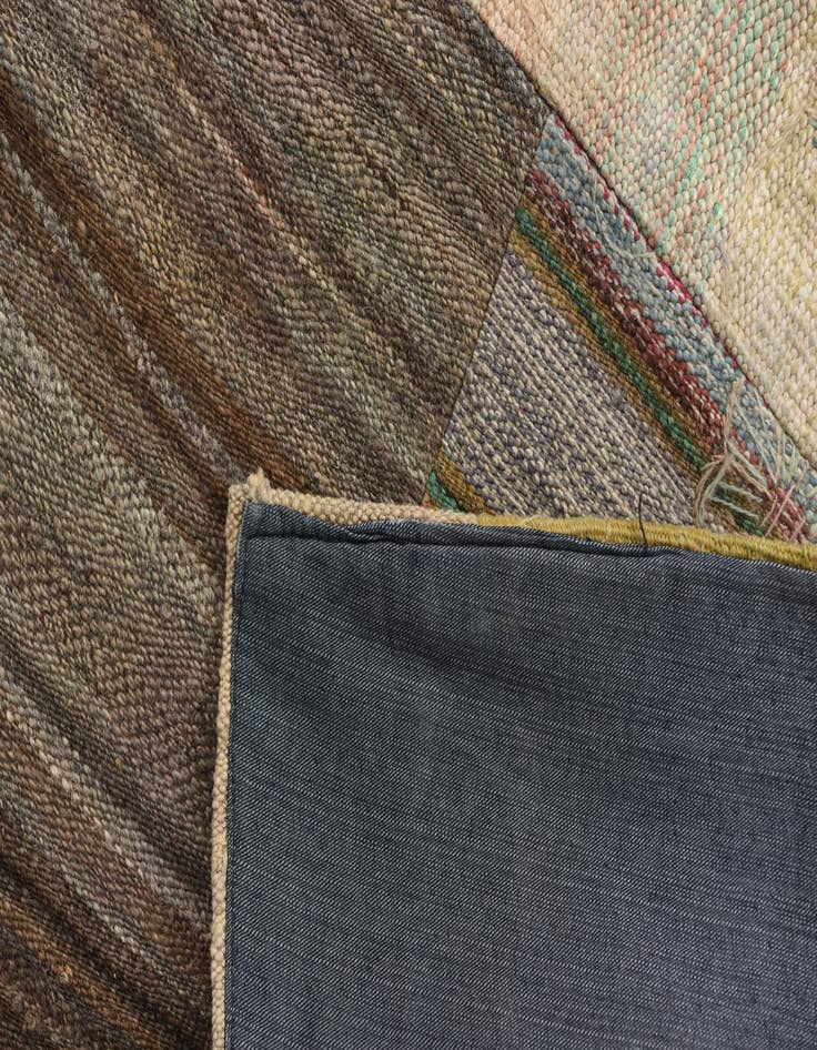 Detail image of  5' 3 x 8' 10  Hand Woven Kilim Patchwork Wool Rug