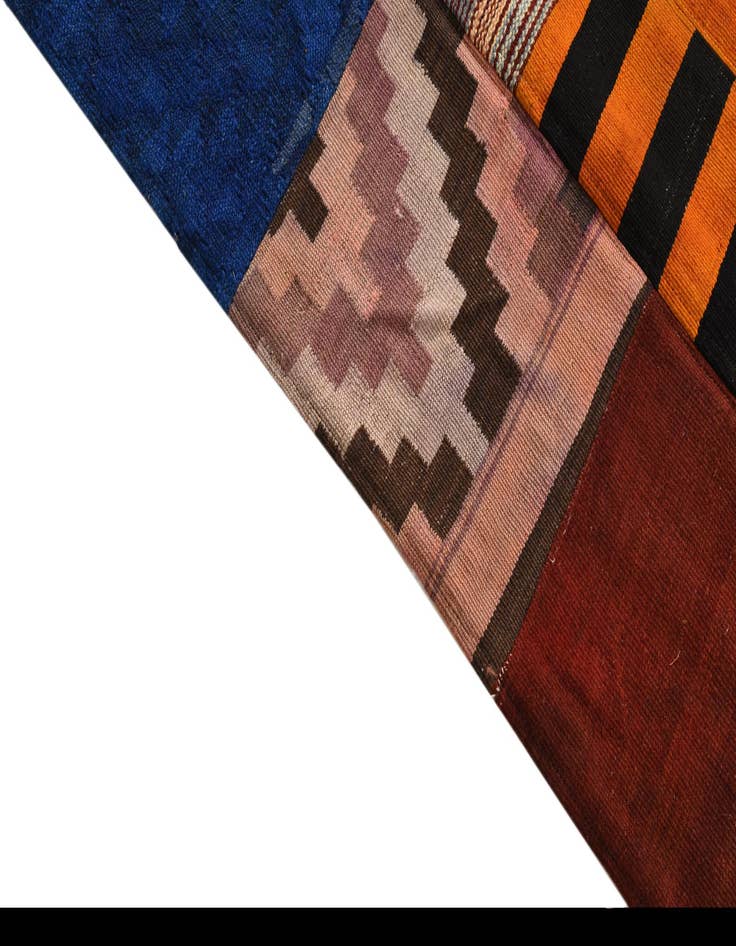Detail image of  5' 5 x 7' 10  Hand Woven Kilim Patchwork Wool Rug