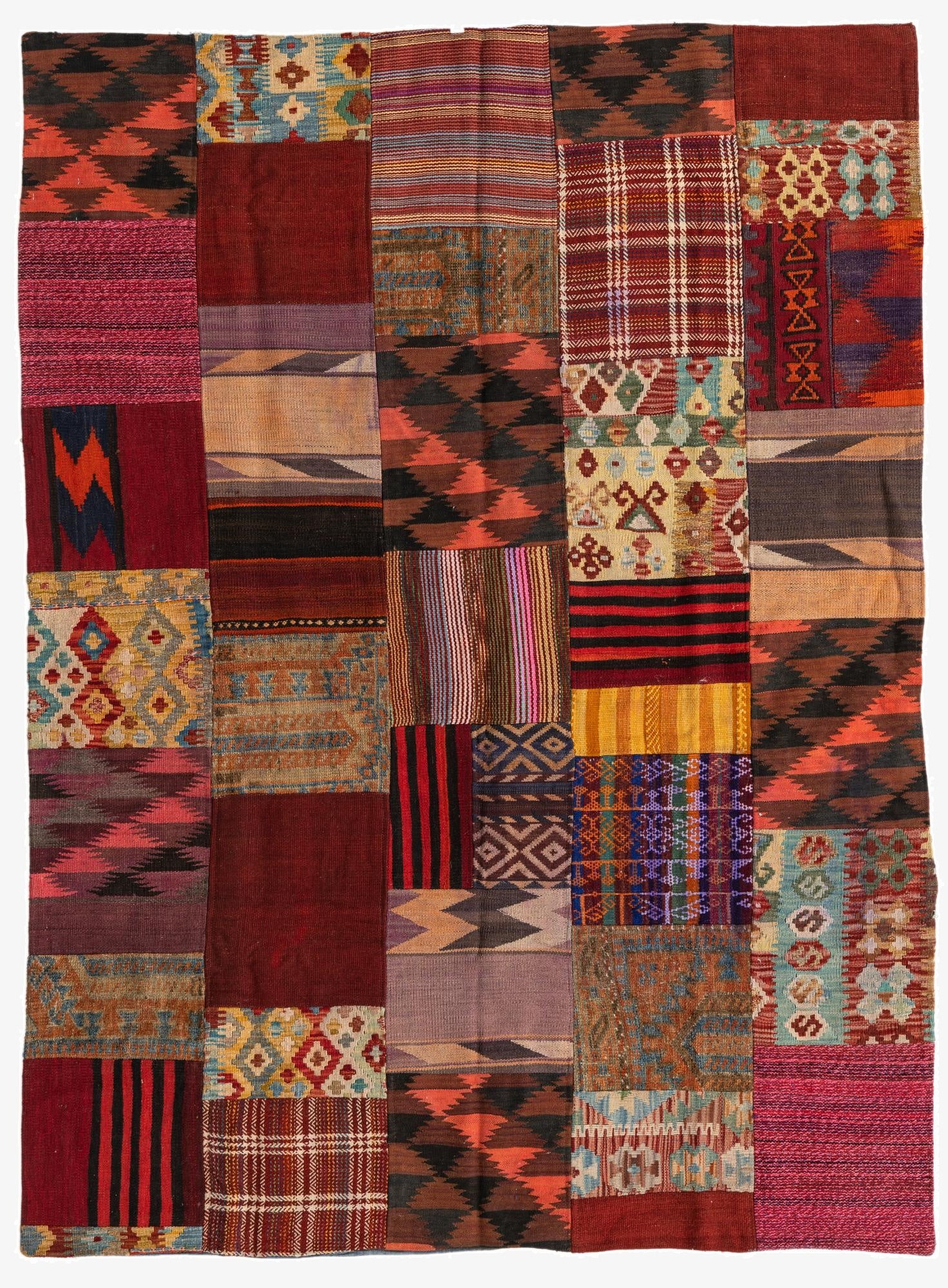  5' x 6' 7  Hand Woven Kilim Patchwork Wool Rug