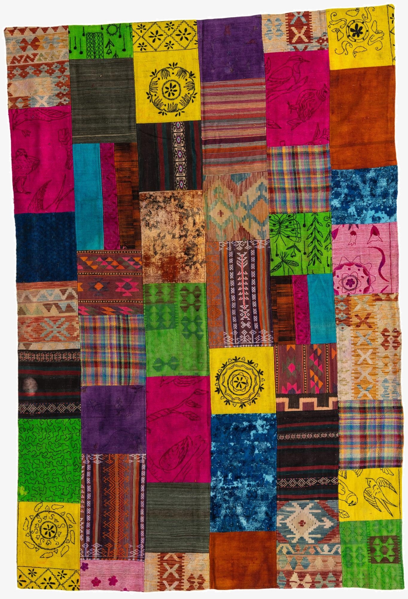  6' 8 x 10'  Hand Woven Kilim Patchwork Wool Rug