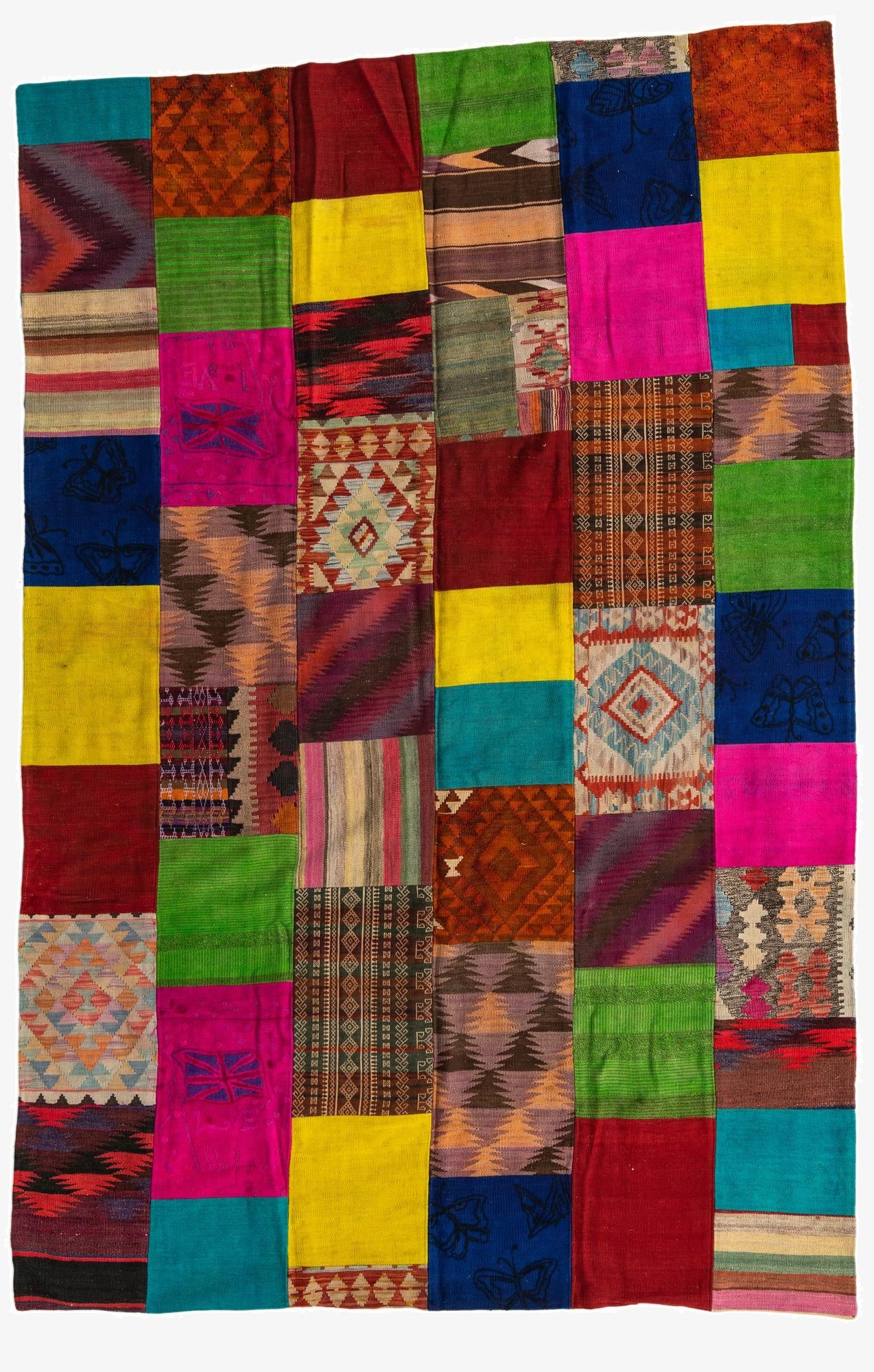  6' 8 x 10'  Hand Woven Kilim Patchwork Wool Rug