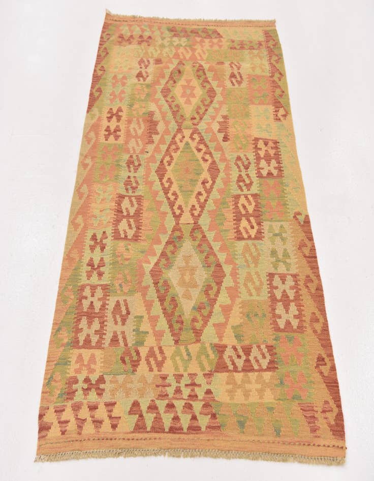 Detail image of  3' 2 x 5' 2  Hand Woven Kilim Waziri Wool Rug