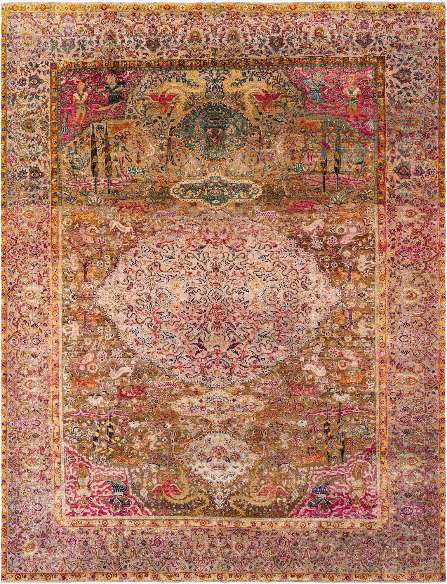 10' 1 x 13'  Hand Knotted Kundan Rug