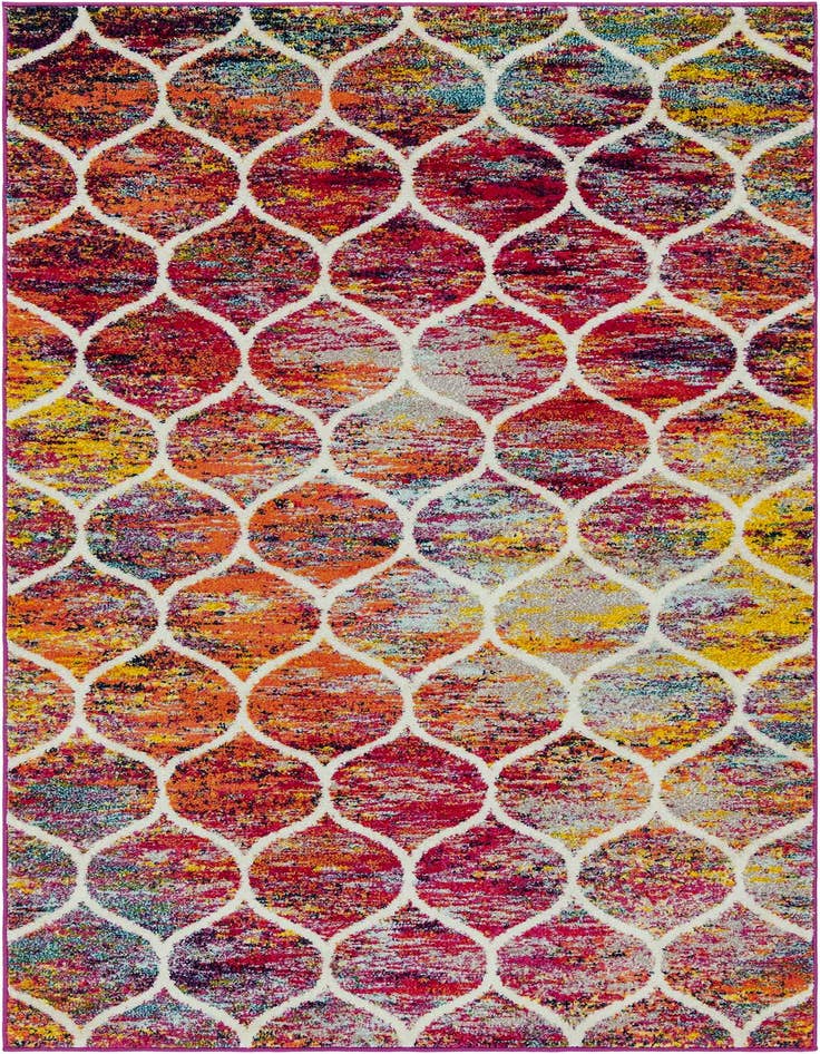 Detail image of 5' 3 x 8' Lattice Frieze Rug