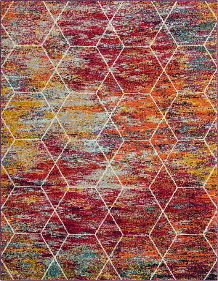 Detail image of  7' x 10' Lattice Frieze Rug